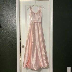 Elegant Pink Satin Gown